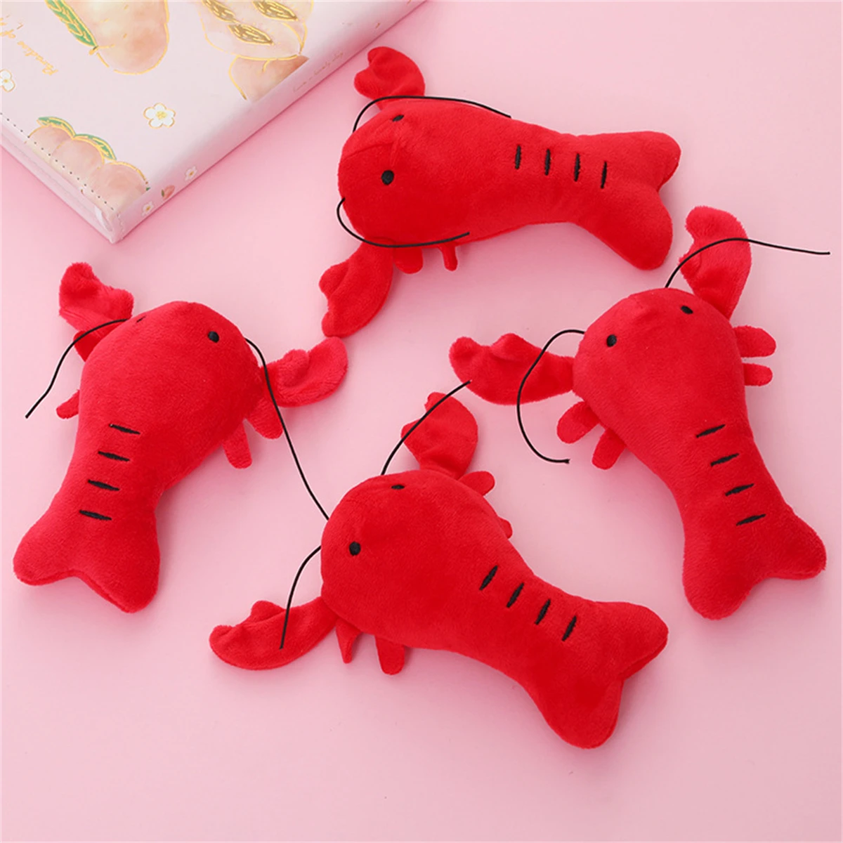 1PC Pet Chew Toy Cat and Dog Plush Toy Cute Lobster Crab Toy Dog Squeaky Toy Sound Toy