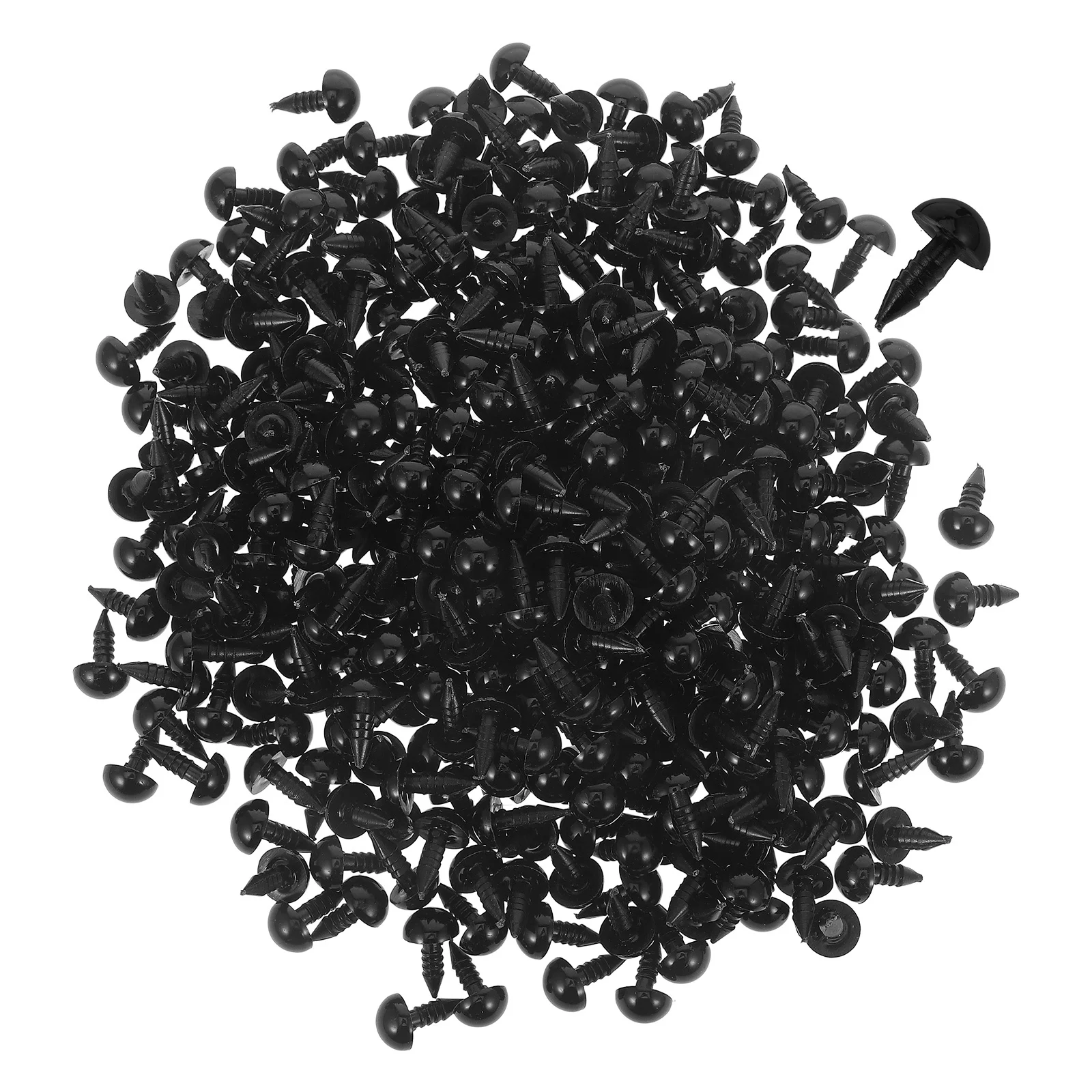 200Pairs DIY Plastic Screw Safety Eyes Black Long-Lasting for Animal Craft Handmade Scrapbooking Projects Size 6Mm