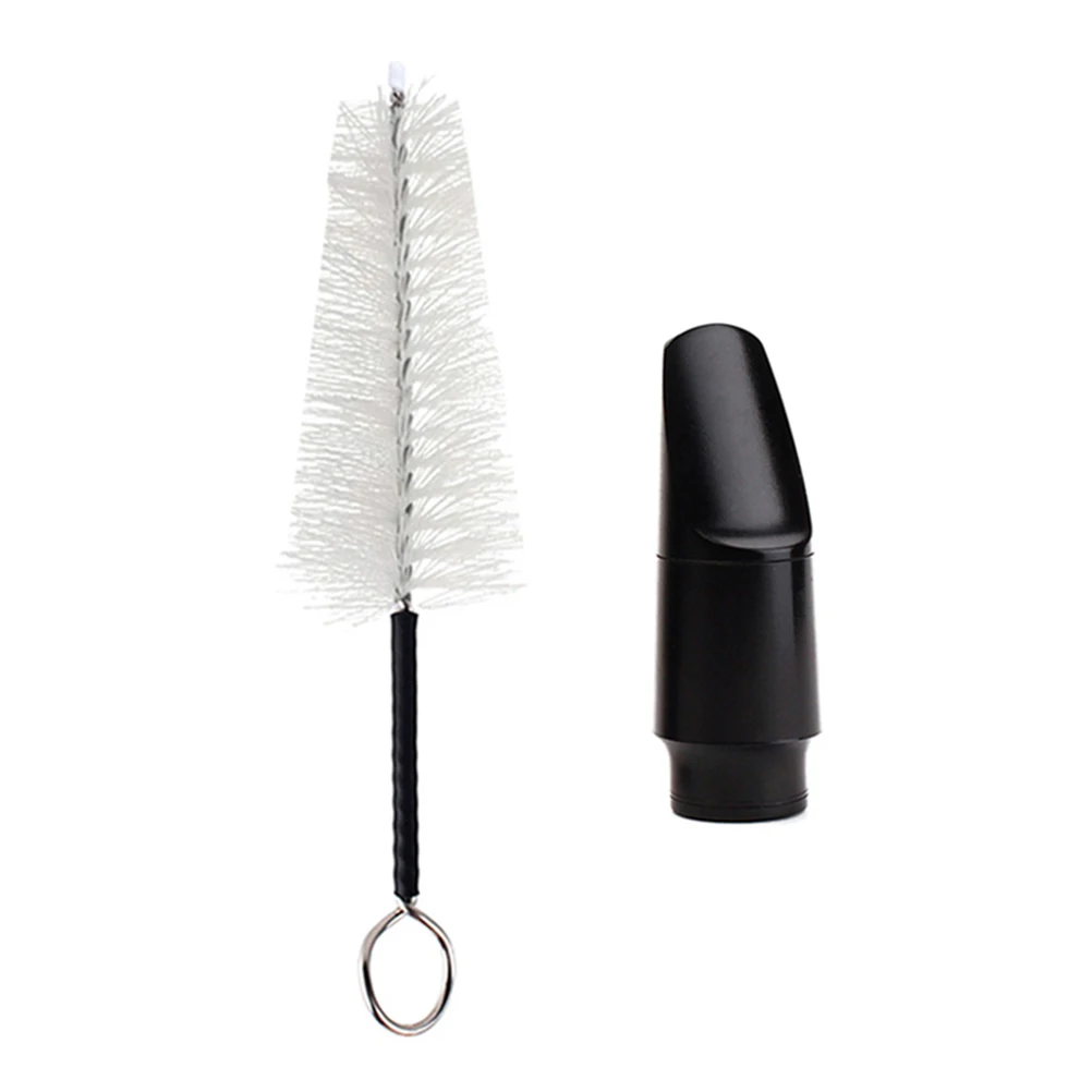 

Saxophone Mouthpiece Bullet Shape Easy Blowing Black Alto with Cleaning Brush for Music Instrument Accessories