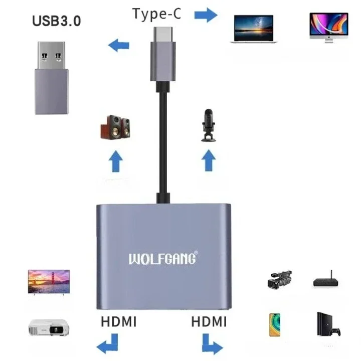 For WOLFGANG WVD01 USB3.0 for HDMI Type-C for HD Game Live Streaming Conference & E-commerce Condition Audio Video Capture Card
