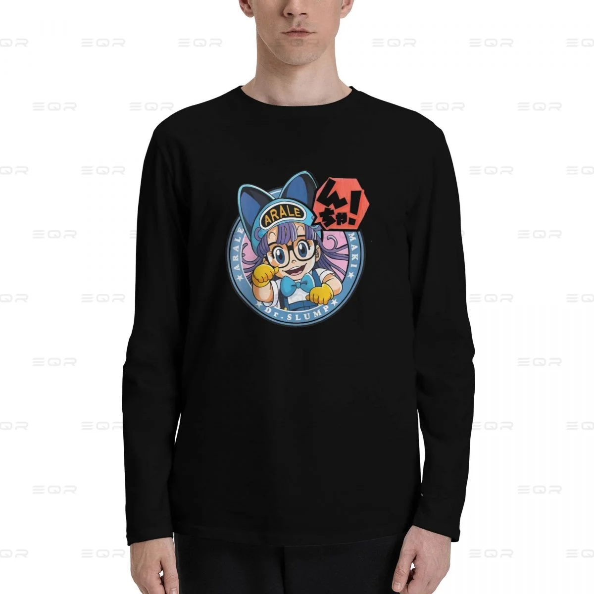 Arale Norimaki men Cotton Digital Direct Spray printed long sleeved T-shirt,fashion Unisex Tees