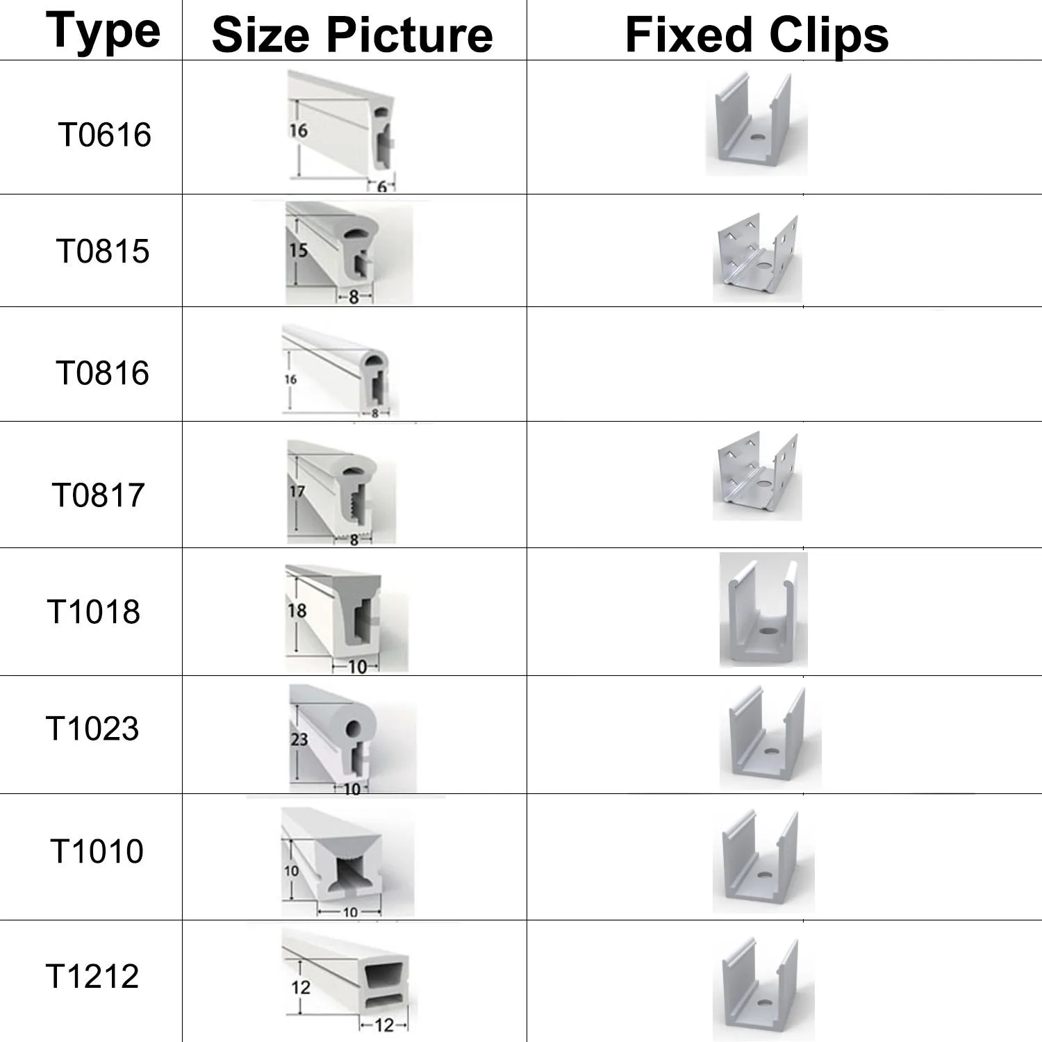 LEDネオンチューブ用の固定クリップ,フレキシブルLEDストリップライト,シリカゲル,ws2811,ws2812b,ws2813,sk6812