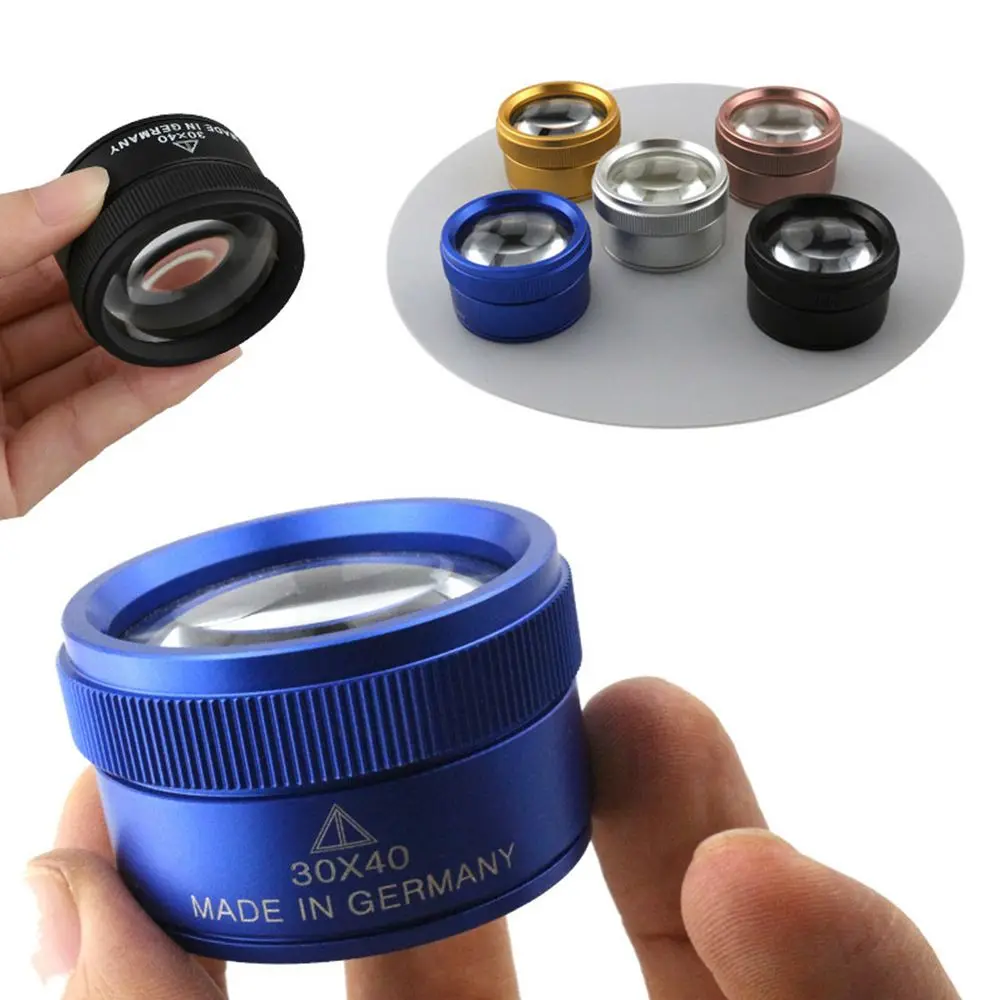 Portable 30x 40mm Mini Glass Lens Loop Measuring Magnifier HD Magnifier Microscope