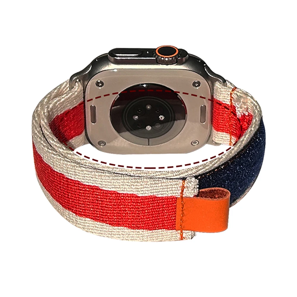 حزام من القماش لساعة أبل باند ، سوار ساعة بألوان مزدوجة ، سلسلة iWatch Ultra SE 1 2 3 4 5 6 7 8 9 ، 38: 50 ، 41: 41: 42: 44 ‏ 45 ، ‏ 49