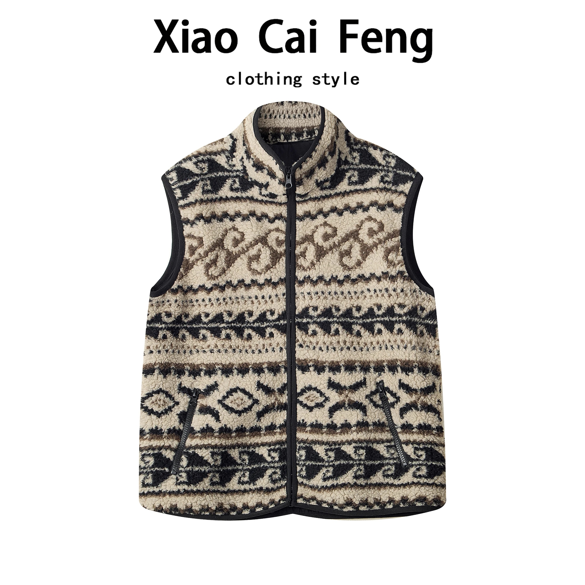 

Ladies' Casual Sle Warm Lamb Velvet Jaet Vest Outerwear Faux Fur Inteated Loose Layering Zipper Design Autumn Winter