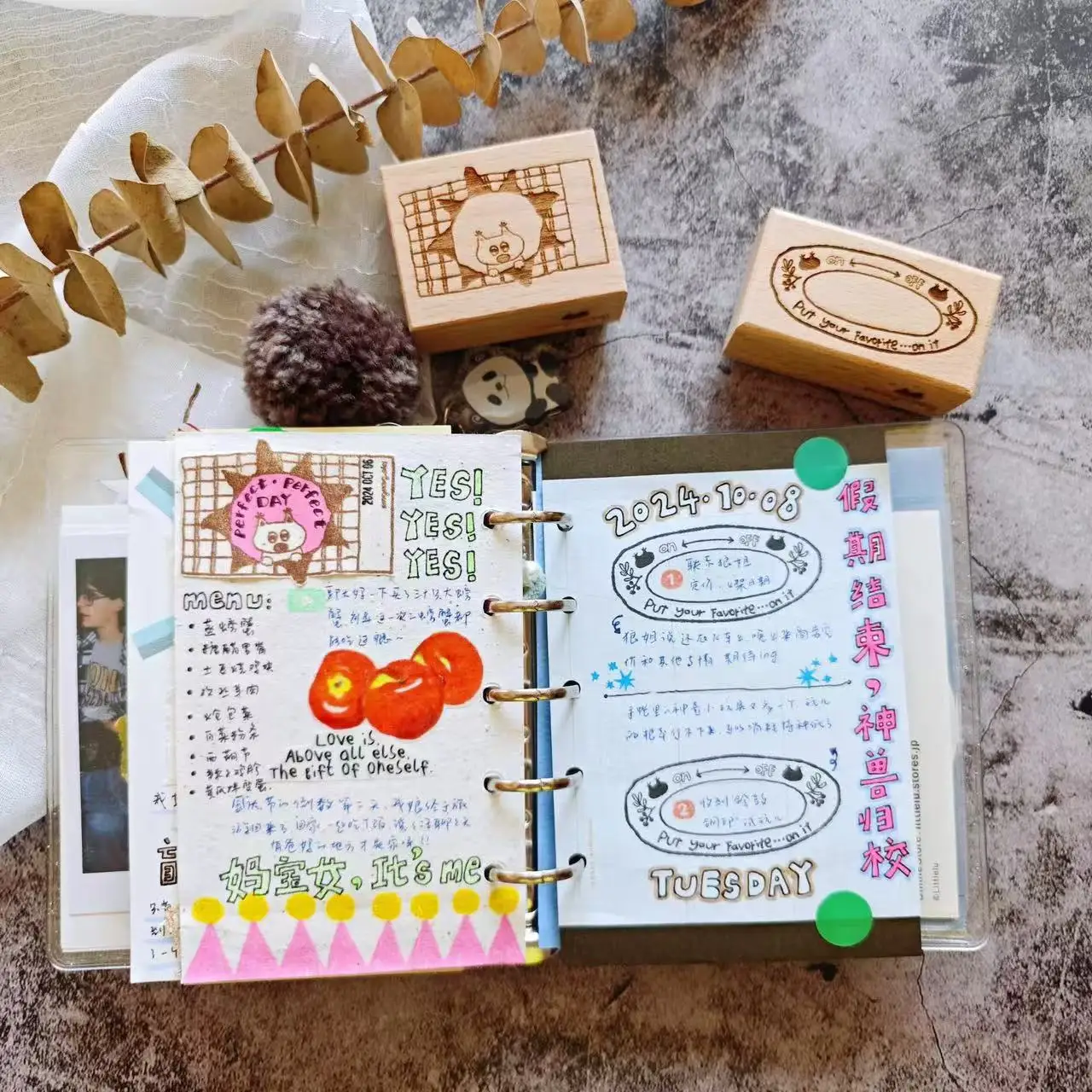 Vintage Lovely Daily Memo Receipt Wooden Rubber Stamp for DIY Scrapbooking Photo Album Card Making