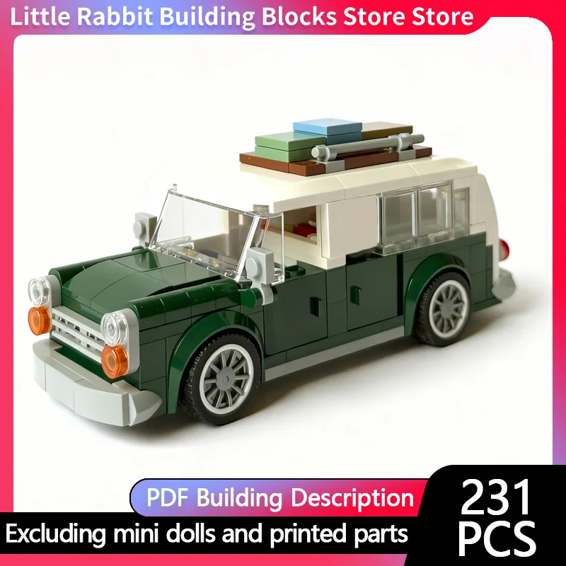 Speed Racing Car Model MOC Building Bricks Classic Station Wagon Modular Technology Children Holiday Gifts Assemble Toys Suit