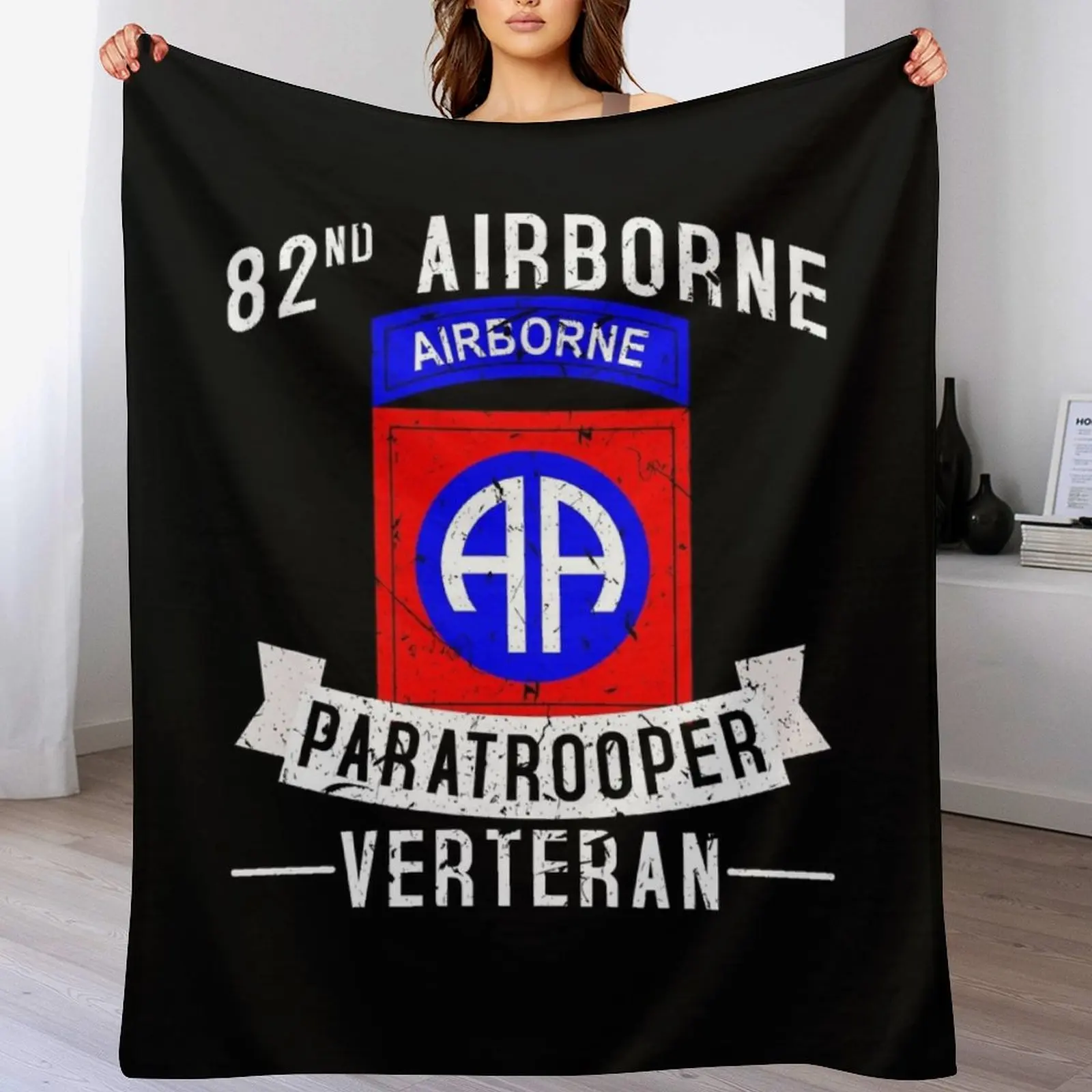 

82nd Airborne Division Paratrooper Army Veteran Throw Blanket Hairys Sleeping Bag Decorative Beds Polar Blankets