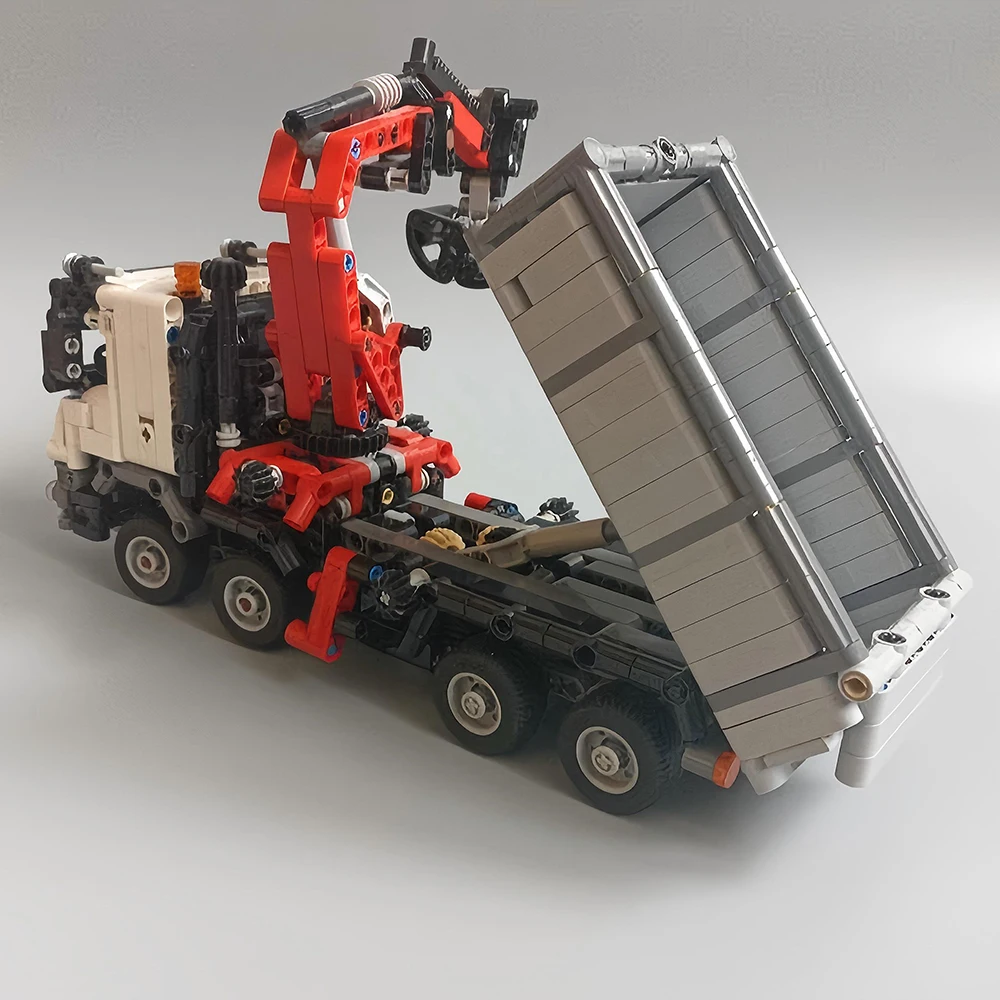 MOC high-tech truck bucket crane engineering dump truck model assembly building blocks DIY children's toys birthday gift 1069PCS