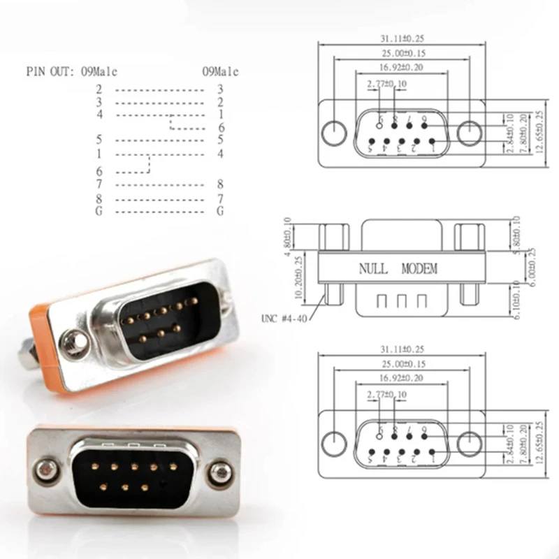 محول مودم فارغ من الذكور إلى الإناث ، كابل موصل مبدل صغير تسلسلي ، 9Pin ، Rs232 ، Rs232