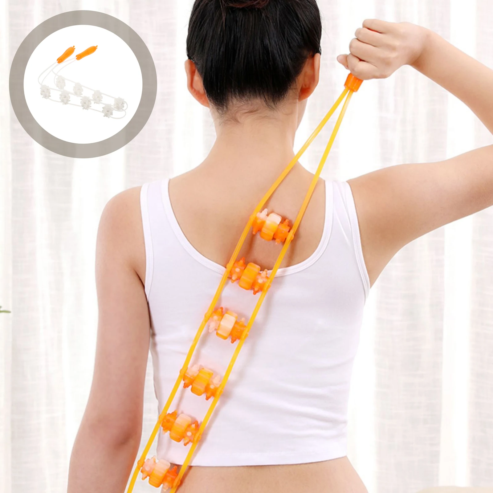 

Back Massager Roller Rope Handheld Muscle Roller Stick For Leg Neck Shoulder Pain Relief Portable Body Massage Tool Home