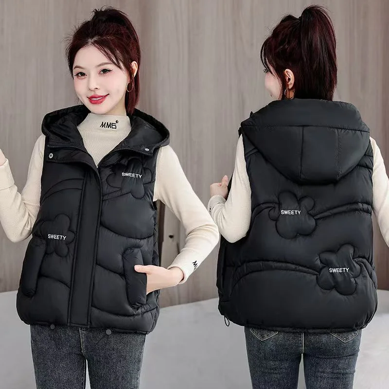 

Fashion Vest Eiderdown Cotton In Autumn Winter 2025 New Fashion Short Western Vest Coat To Keep Warm Korean Of Vest Hooded Coat