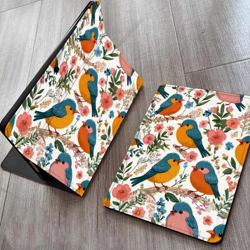 

Cartoon Bird Floral Pattern For OPPO Realme Pad Air X 10.36 11 Inch Tablet Case