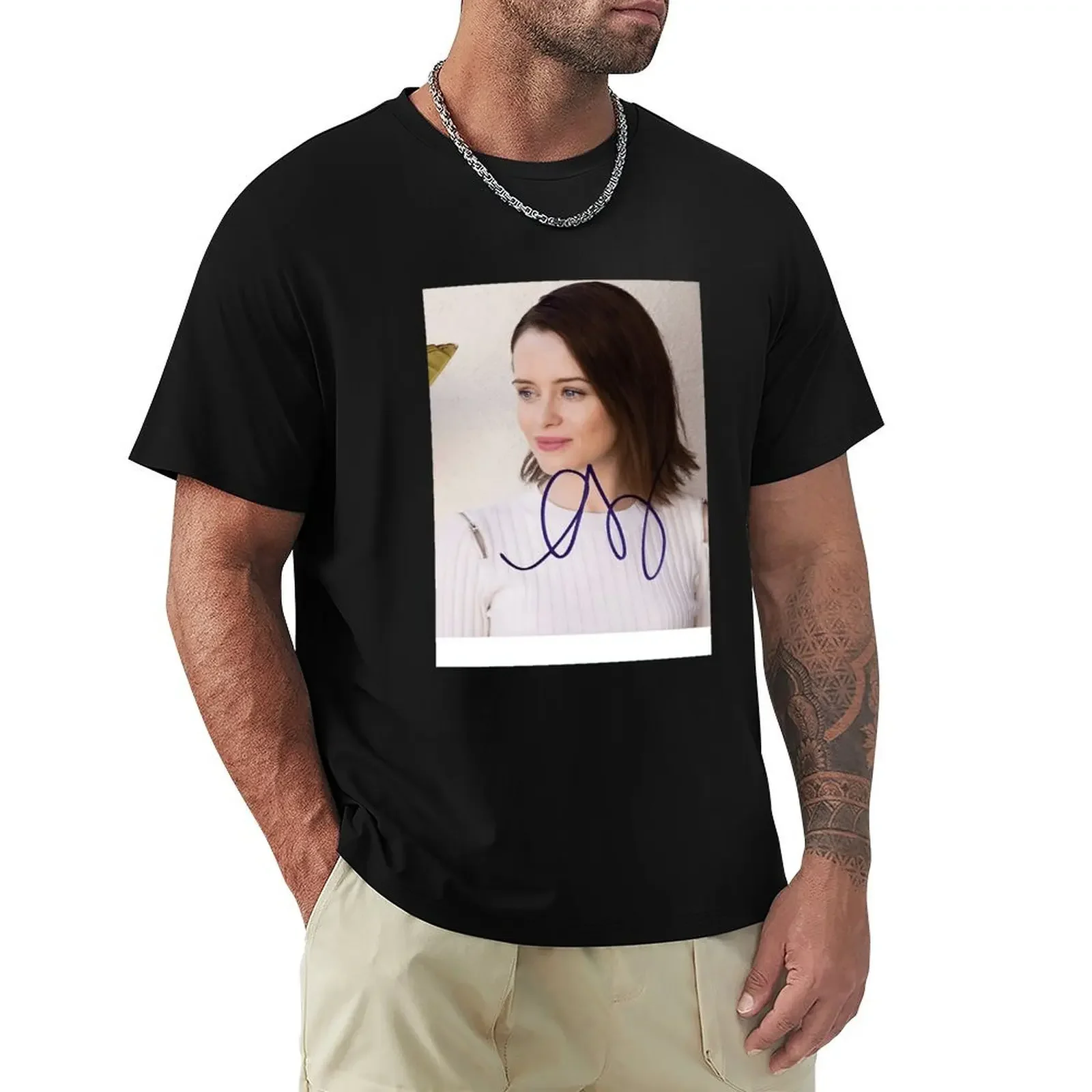 Claire Foy Autograph Baseball ? Sleeve T-Shirt blanks customs design your own shirts graphic tee men