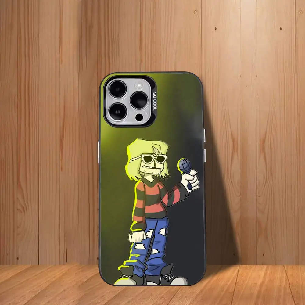 حافظة هاتف K-Kurt C-Cobain Singer لهاتف iPhone 17,16,15,14,13,12,11,Mini,Pro,SE,MAX غطاء أبيض غير لامع مقاوم للصدمات