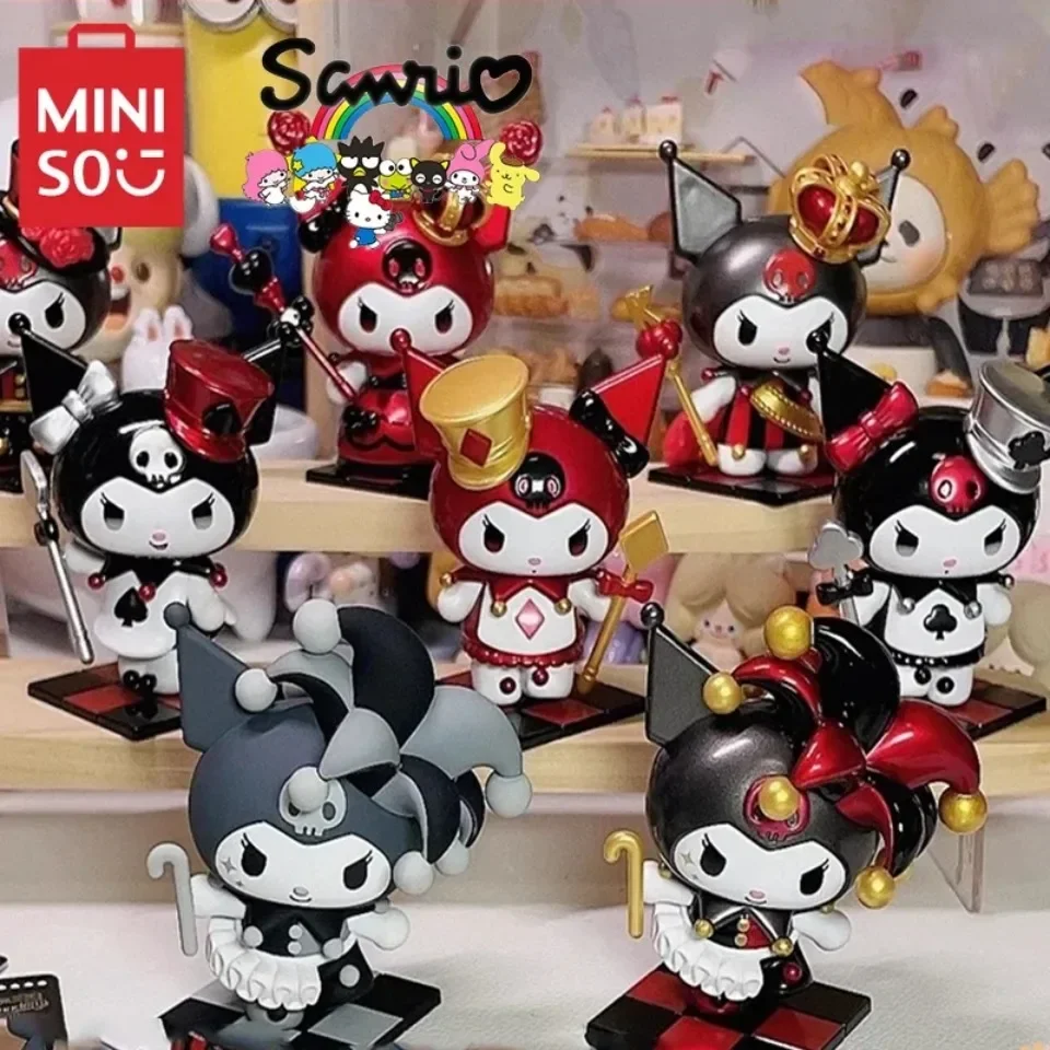 

MINISO Sanrio genuine blind box Kuromi Poker Kingdom decorative ornaments mysterious surprise cartoon doll children's toys gifts