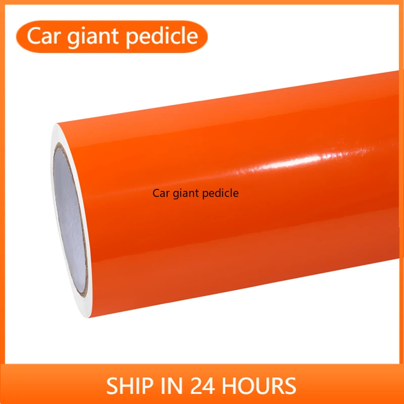 Highest qualityGloss Gloss Orange vinyl Wrap Film Car Wrap Film Non degumming Non fading quality Warranty 1.52M*17M roll