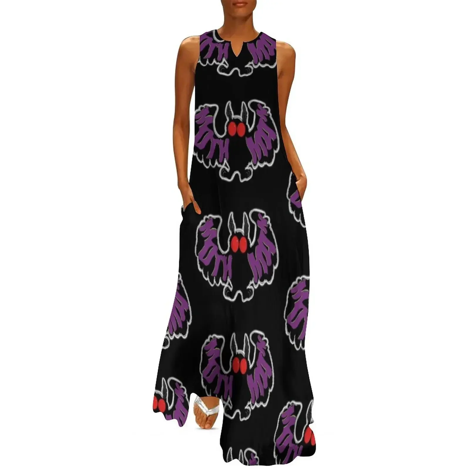

Mothman Cartoon Long Dress elegant guest wedding dress Long veiled dresses loose women's dress