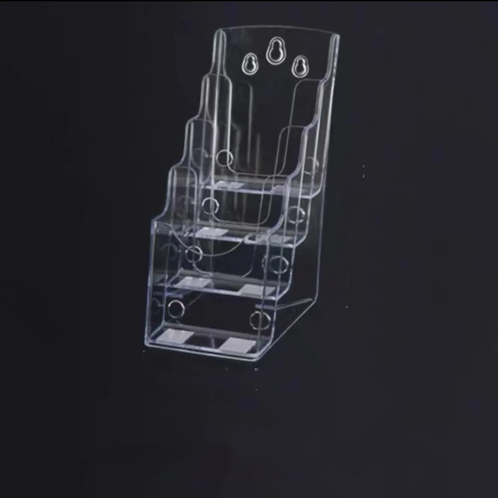 

A4/A5/A6 Clear Flyers Display Stand 2/3/4 Layers Wall Mount Acrylic Magazine Organizers Large Opening Space Saving