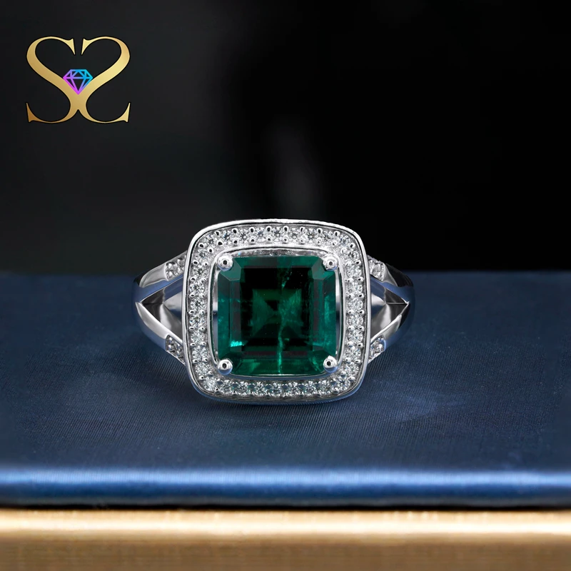 High-quality 14k 18k Yellow Gold Ring Lab Grown Emerald Stone Rings Fine Jewellry For Women