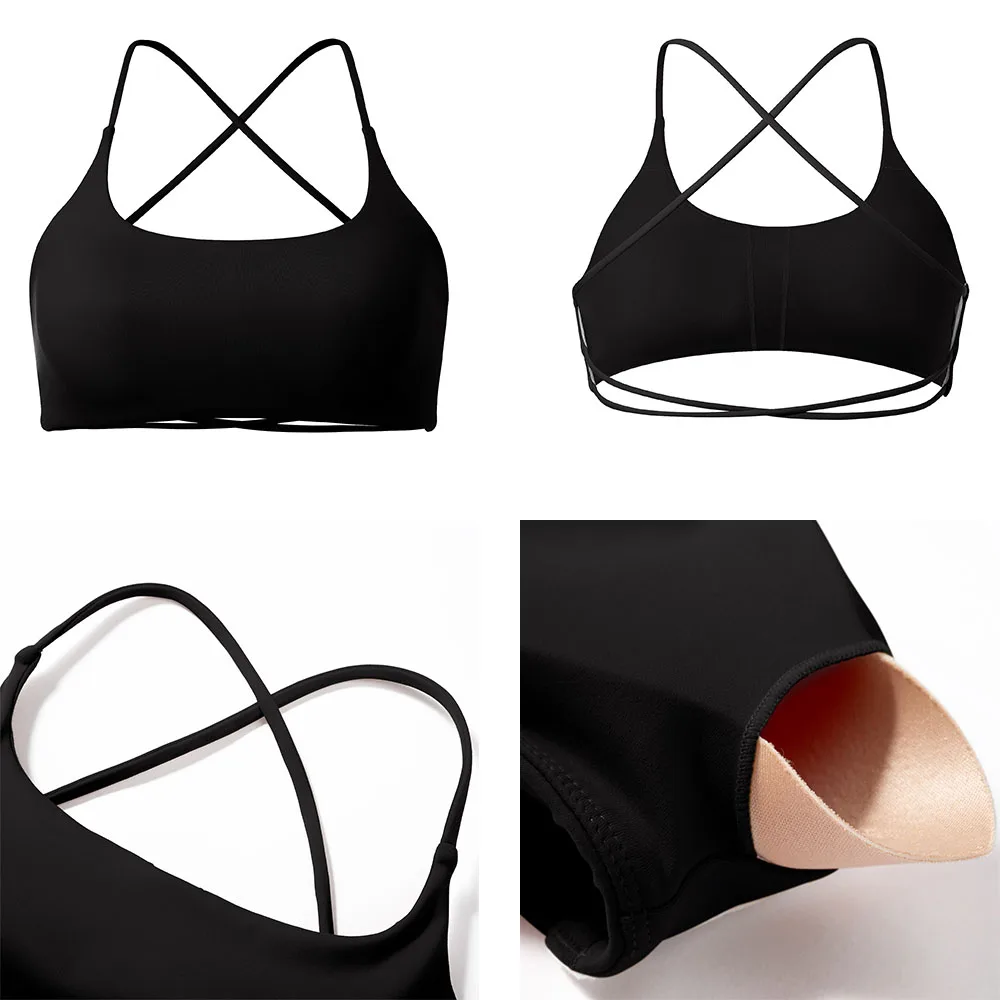 Sports Bra For Fitness Women With Pad Workout Running Tank Top Female Backless Shockproof Breathable Underwear Yoga Bra Women