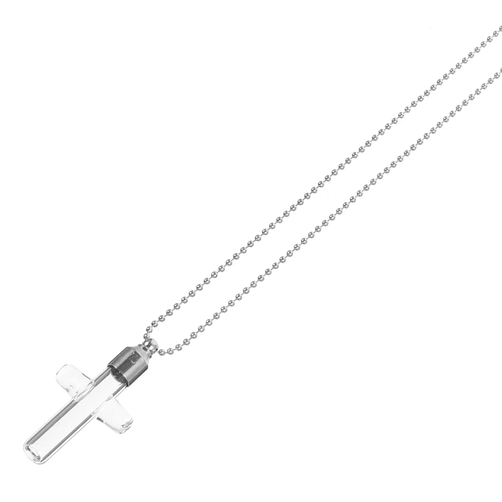 Transparant kruis hanger ketting roestvrij staal glazen flesje opent crematie as aandenken gedenkteken sieraden geschenken