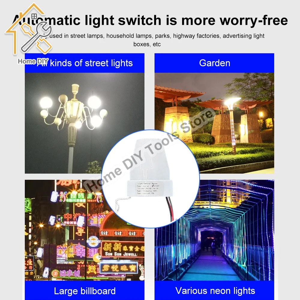 AS-22 Automatic Auto On Off Photocell Street Light Switch AC110-220 10A Photo Control Photoswitch Sensor Switch for Street Light