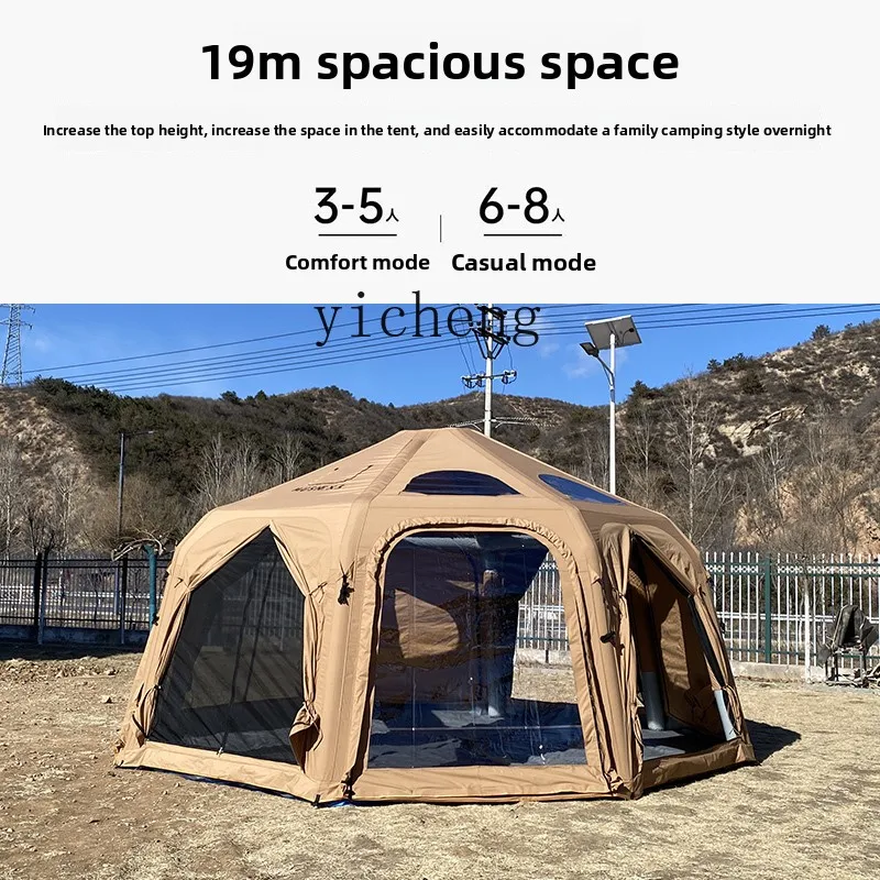

Outdoor Camping Inflatable Tent, No Setup Needed, Camping Diameter 5m cm, Multi-person Rainproof Portable Tent