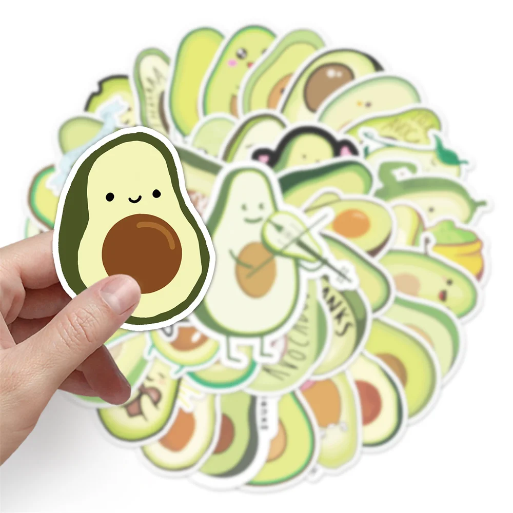 50pcs Fruit Avocado Stickers Pack Ipad Guitar Stationery Scrapbook Sticker Cute Things Journaling Materials Journal Accessories