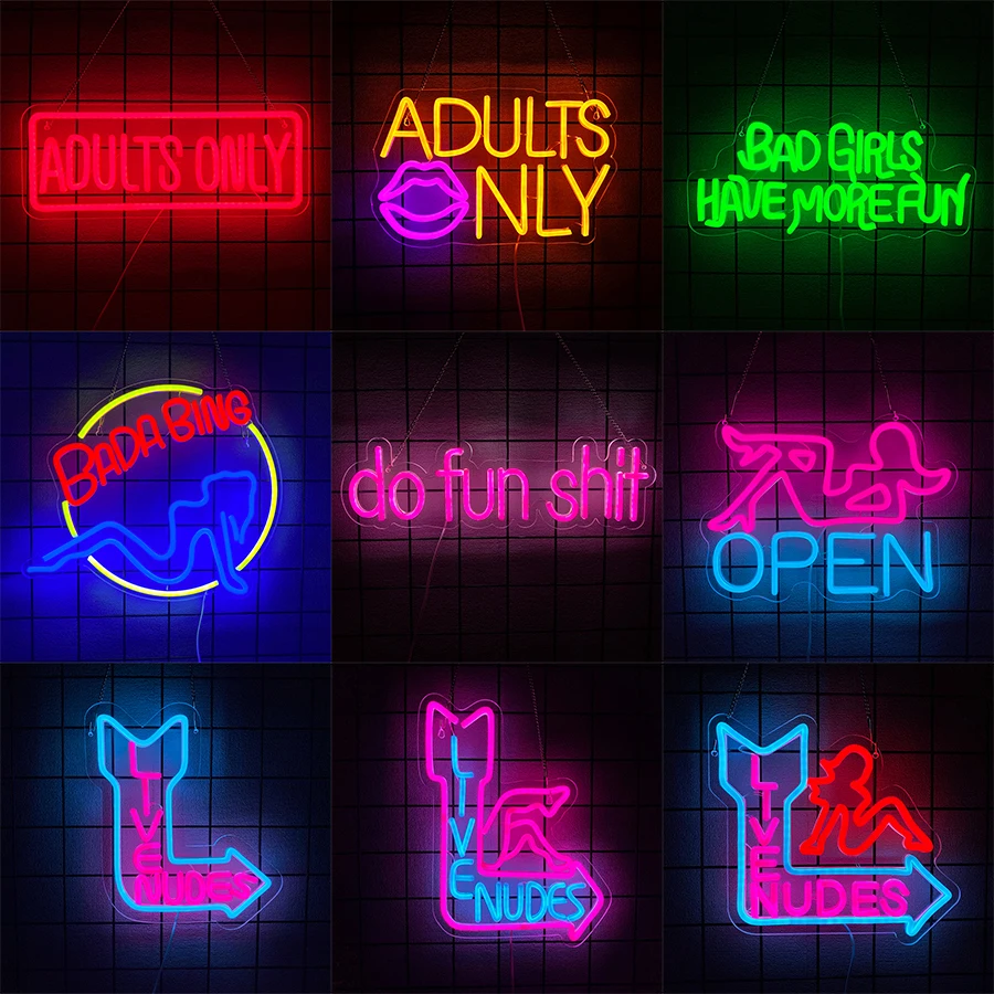 Live Nudes Neon Sign for Wall Décor, Adults Only LED Neon Light Sign for Bar Pub Store Man Cave Party Decor,5V USB Powered