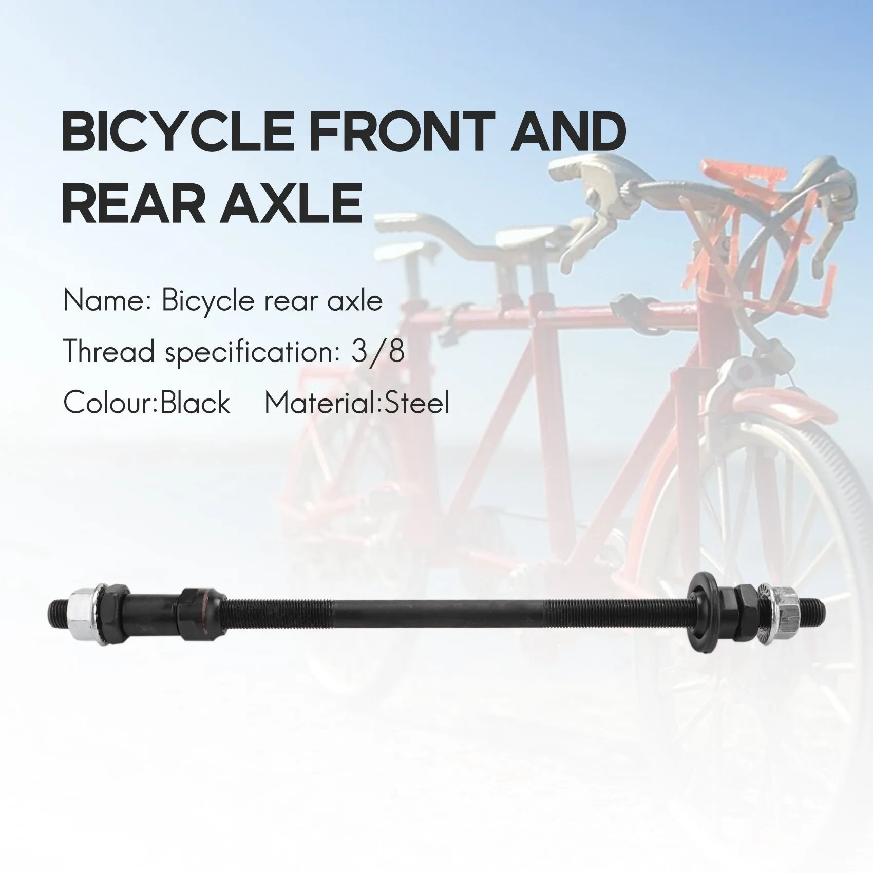 NEW HOT In Stock-Lengthened 240Mm Mountain Bike Snow Bike Bicycle Hubs Rear Axle Refitted Solid Axle Rear Axle Bicycle Accessory