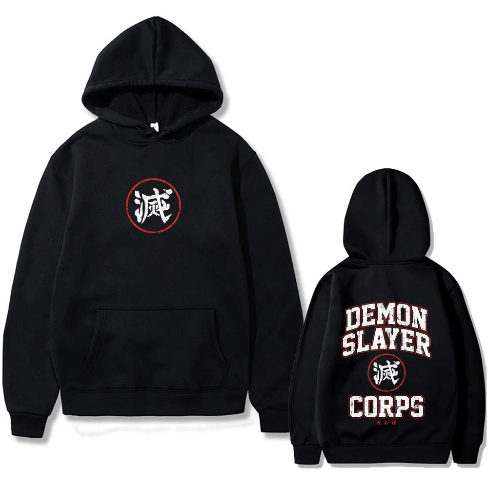 

Anime Demon Slayer Corps Logo Graphic Hoodie Men Women Casual Vintage Pullover Hoodies Male Oversized Fleece Cotton Sweatshirt