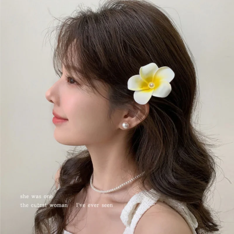 هاواي زهرة مشبك شعر للنساء الفتيات رومانسية البوهيمي زهرة الجانب الانفجارات كليب BB مقاطع الشعر إكسسوارات الشعر #4