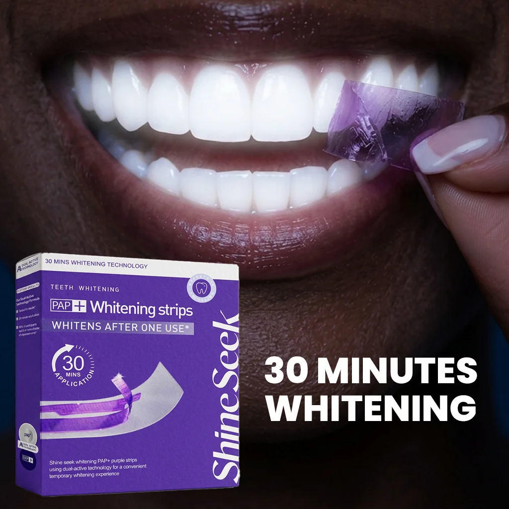 20Pcs/10Pairs New Formula 30-Minute Rapid Whitening Purple Pap+ Teeth Strips, Non-Peroxide, Gentle Whitening of Teeth, Second Generation Purple Teeth Strips Technology for a More Snug Fit on Teeth, Suitable for Neutralizing Tooth Yellowing, Rapid Whitening, and Achieving a Dazzling Smile