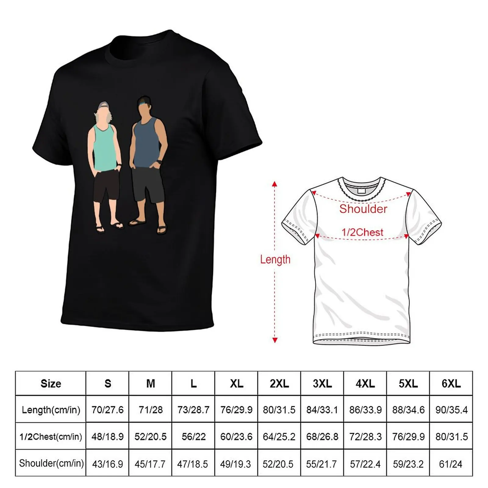 Reilly & Jonesy Letterkenny Cartoon T-Shirt Big Size Crew Neck T-Shirt