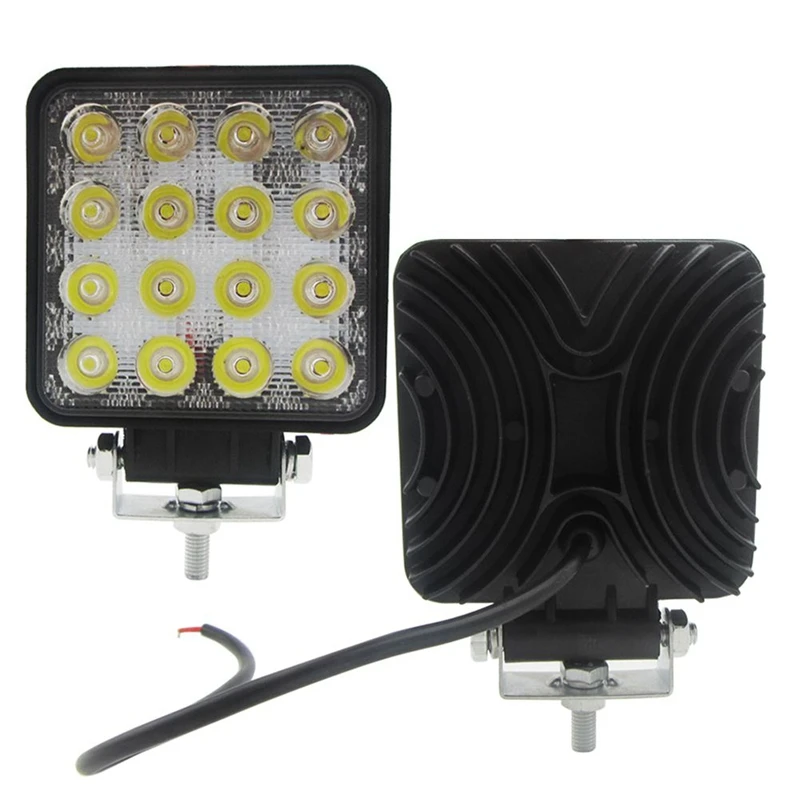 48W 6000K LED Spot Beam Square Work Lights Lamp Tractor SUV Truck 4WD 12V 24V