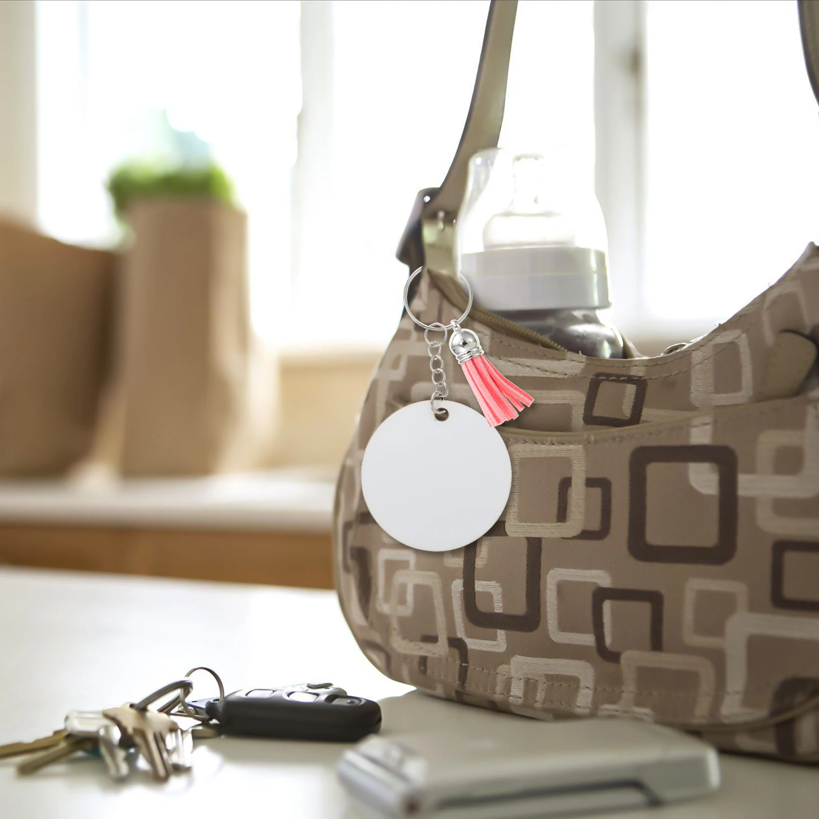 

10Pcs Heat Transfer Blank Key Chain Tags Stylish Sublimation Pendants For Creative Projects