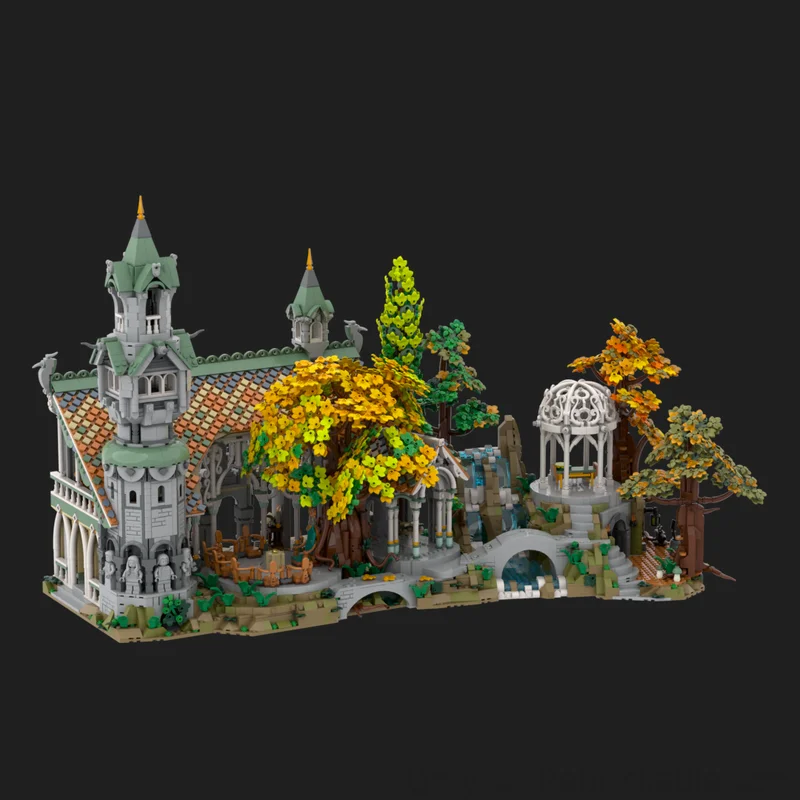 Novo MOC-234524 blocos de construção modelos de construção rivendell produtos de expansão modelo presente criativo quebra-cabeça blocos de construção crianças