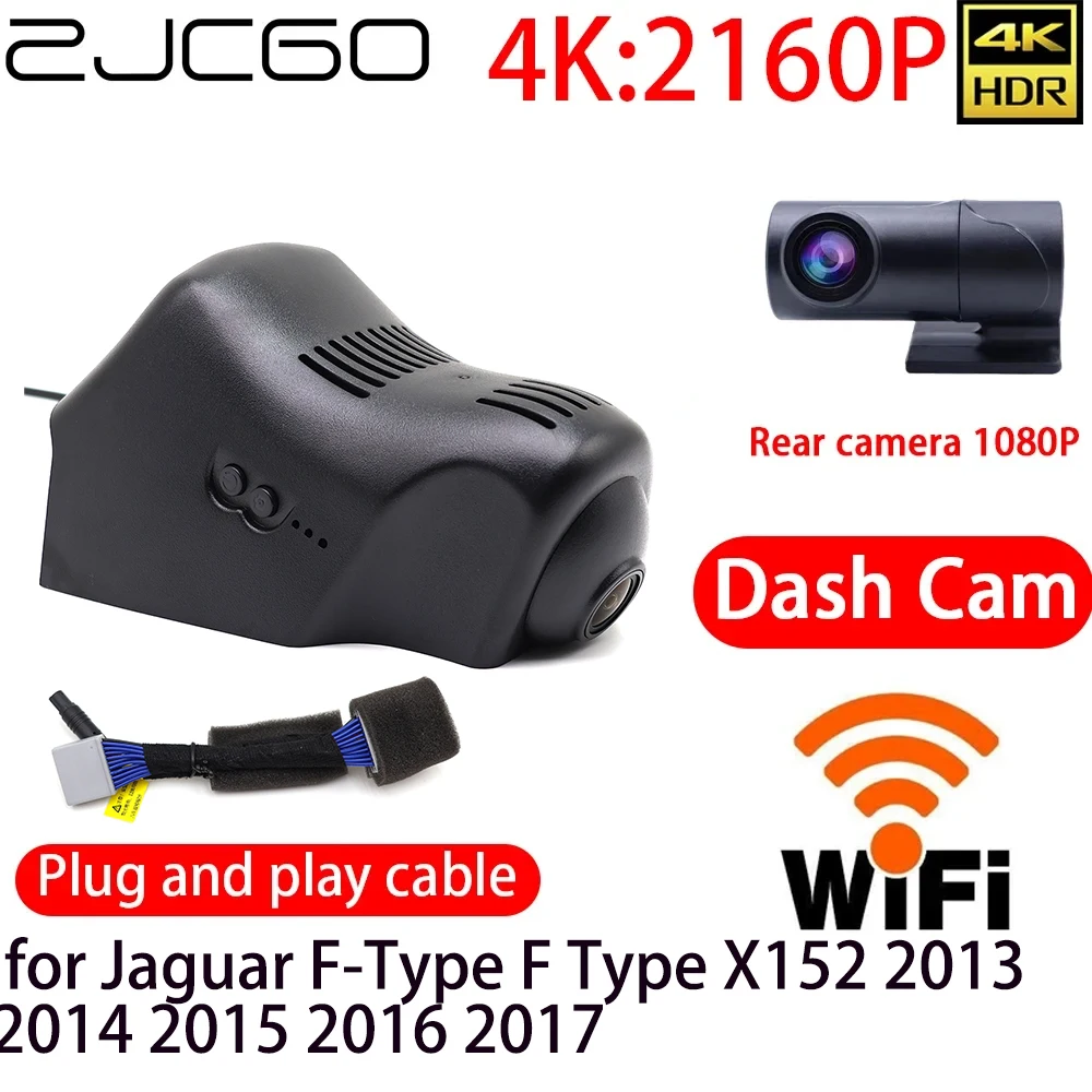 

ZJCGO 4K Car DVR Dash Cam Wifi Front Rear Camera 24h Monitor for Jaguar F-Type F Type X152 2013 2014 2015 2016 2017