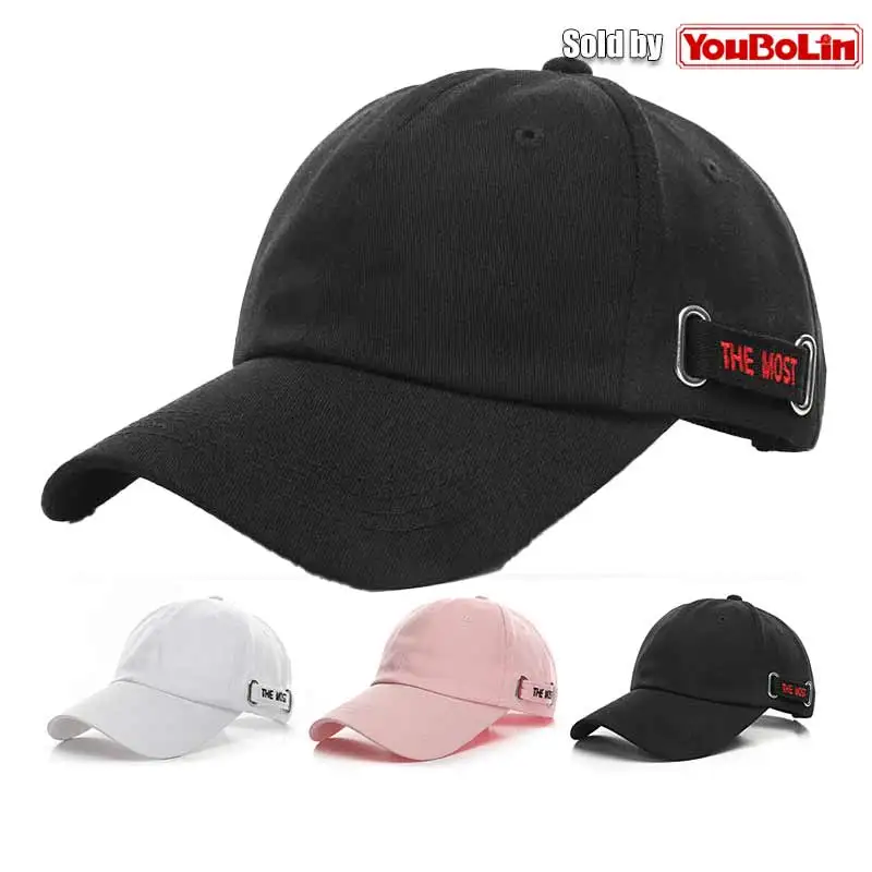 

Simple Side Letter Embroidery Cotton Adjustable Soft Top Baseball Cap Sun Hat Trucker Caps Dad Hats