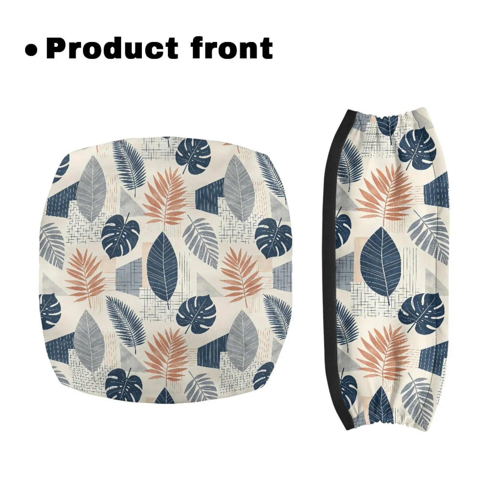 Coloranimal Leaf Print Set of 2 Rollator Seat Cover Polyester Fabric Rollator Seat Back Rest Covers for Parents
