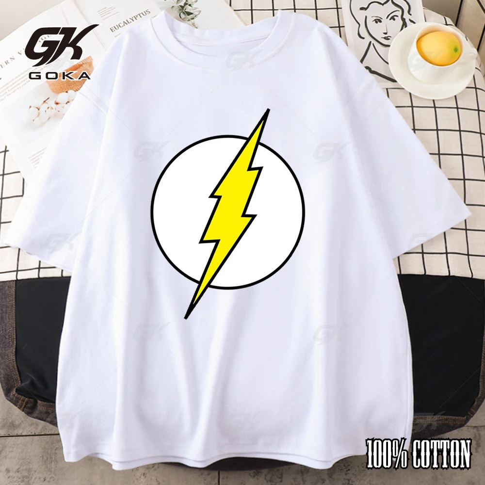 The BIG BANG Theory T Shirt The Lightning Print T-Shirt For Men Cotton Oversized Clothing Casual Summer Street Short Sleeve Tees