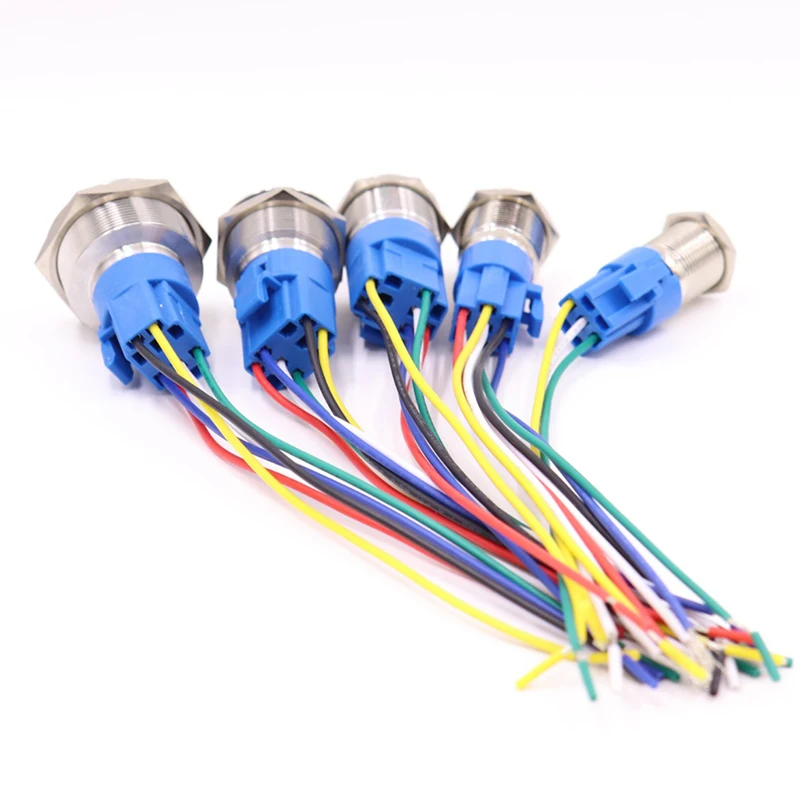 12mm 16mm 19mm 22mm 25mm cable socket for metal push button switch wiring 2-6 wires stable lamp light button