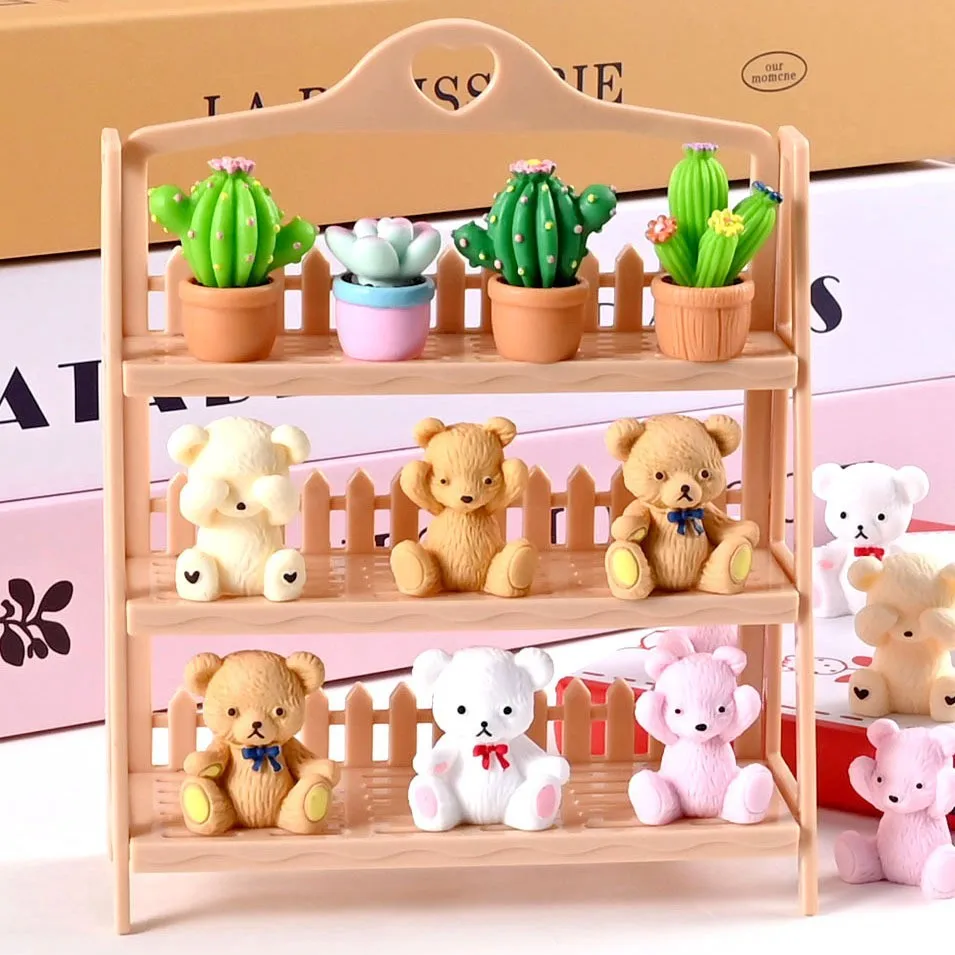 

Cartoon Resin Kawaii Bear Figurine Miniature Fairy Garden Desktop Car Ornament Home Ornament Decoration Accessori Gift