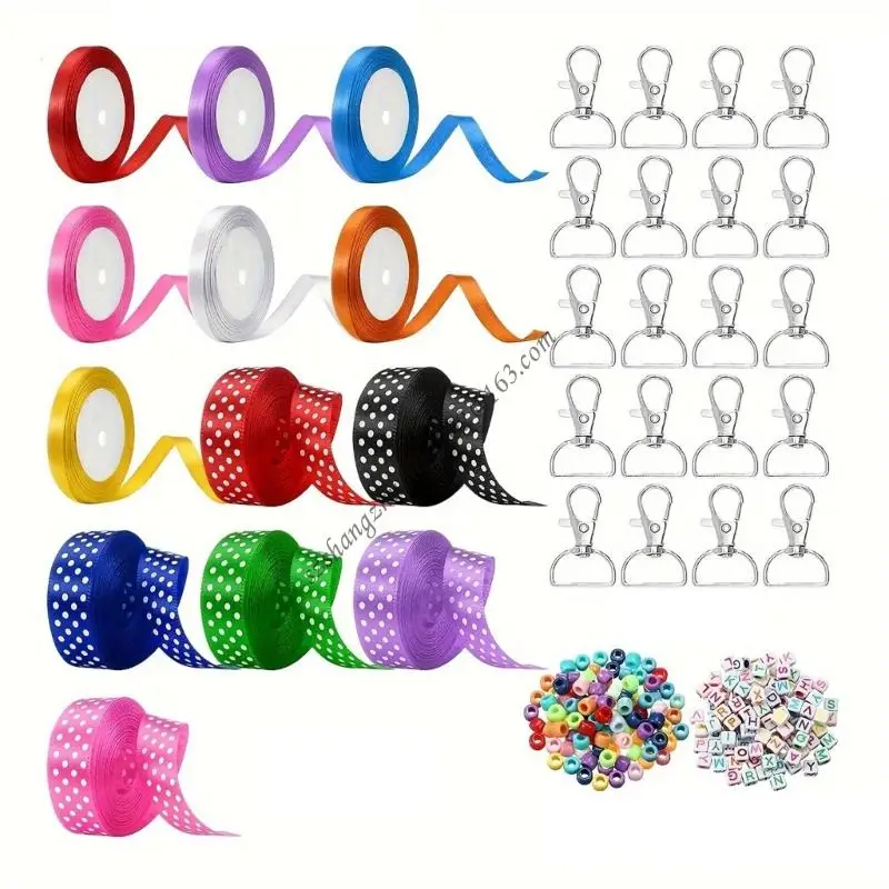 

Q6RB 233PCS DIY BOWKNOT RIBBON CRAFT CREFT CREFT с алфавитами часы для индивидуальных ювелирных изделий и творчества
