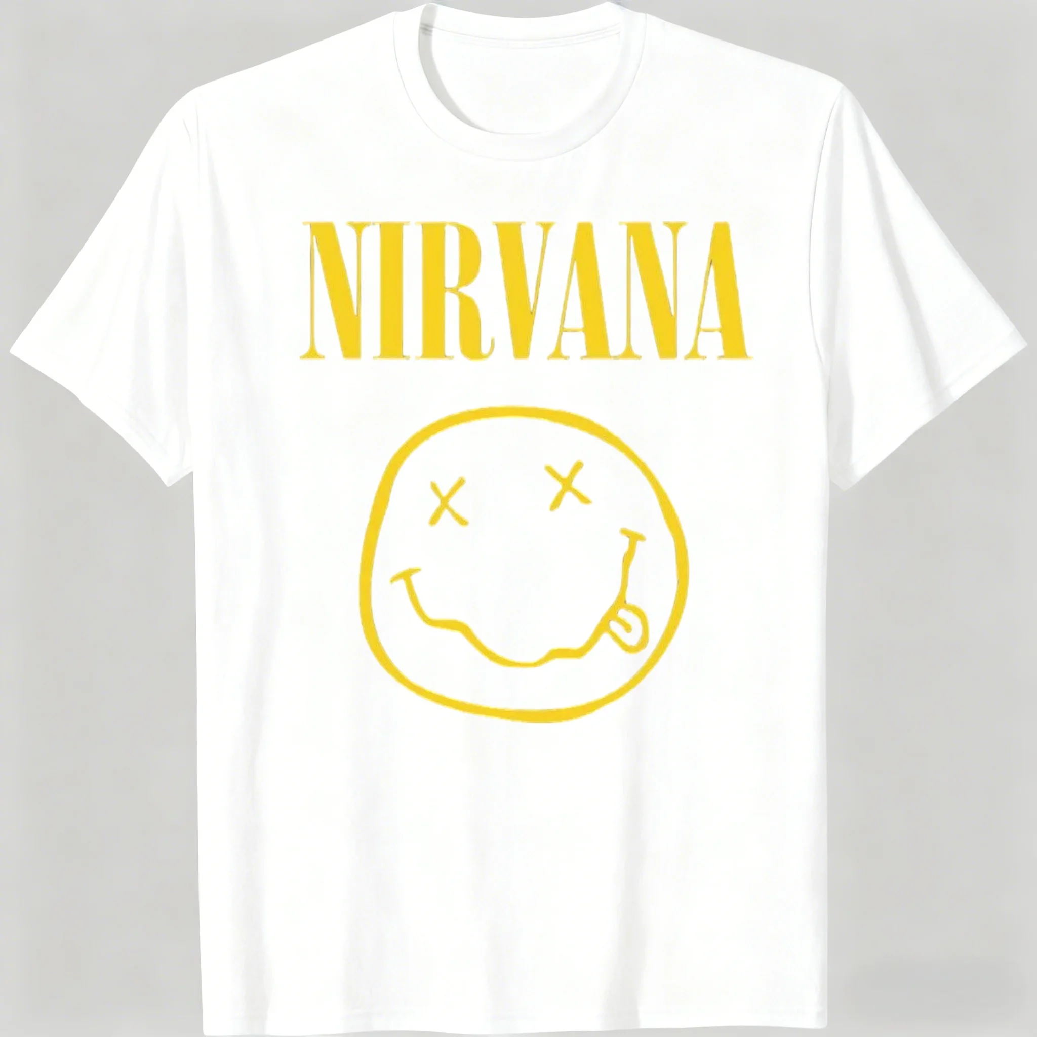 New Nirvana rock band men's 100%cotton T-shirt hip-hop style Men's and Women's oversized Y2K Tee Casual Loose Outdoor Street