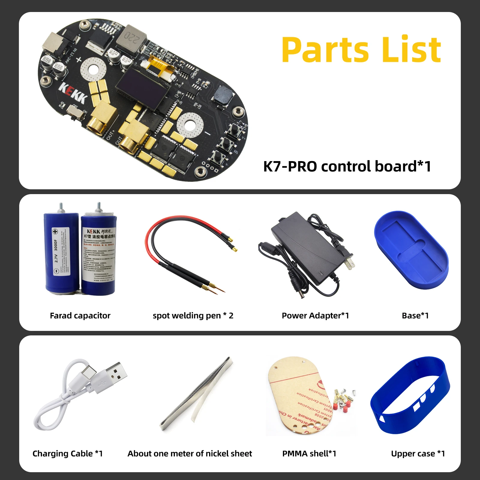 Imagem -06 - Kekk-ponto Soldador Máquina com Capacitor Soldagem Controle Board Kit Soldadores Módulo Controlador Faça Você Mesmo 18650 Bateria de Lítio