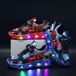 Disney Cartoon Children Luminous Shoes For Kids Sneakers Boys Girls New LED Lighted Soft Spring Baby Infant Tennis Breathable