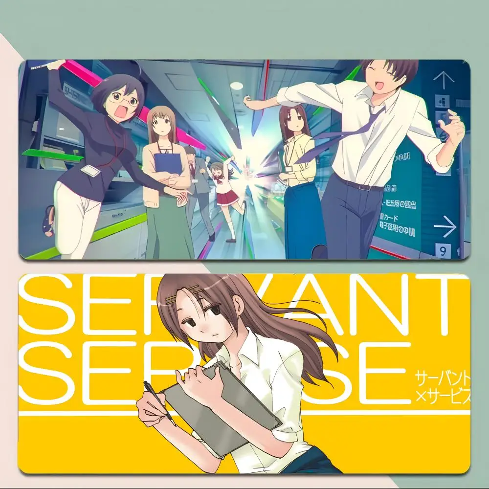 anime office S-Servant x Service Mouse Pad Thick Stitched Edge Gaming Mousepad Large Non-Slip Desk Mat