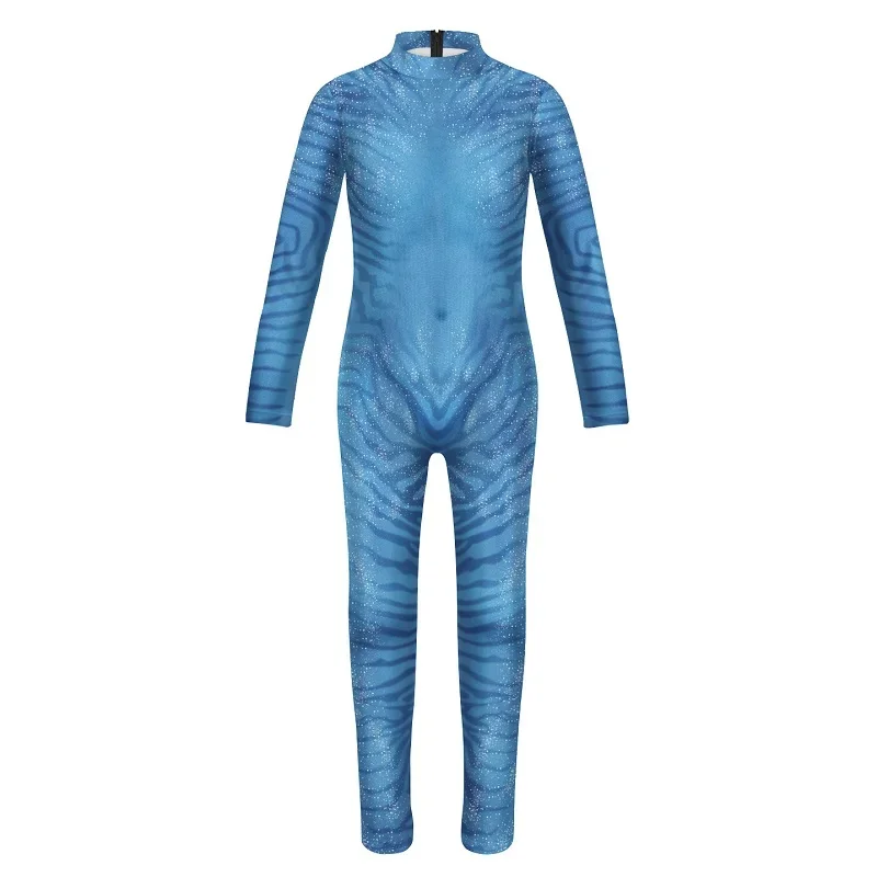 Girl Avatar Zentai Cosplay Costumes Kids Swimsuit Dress Fantasia Superhero Jumpsuits Tight Disguise Carnival Clothes